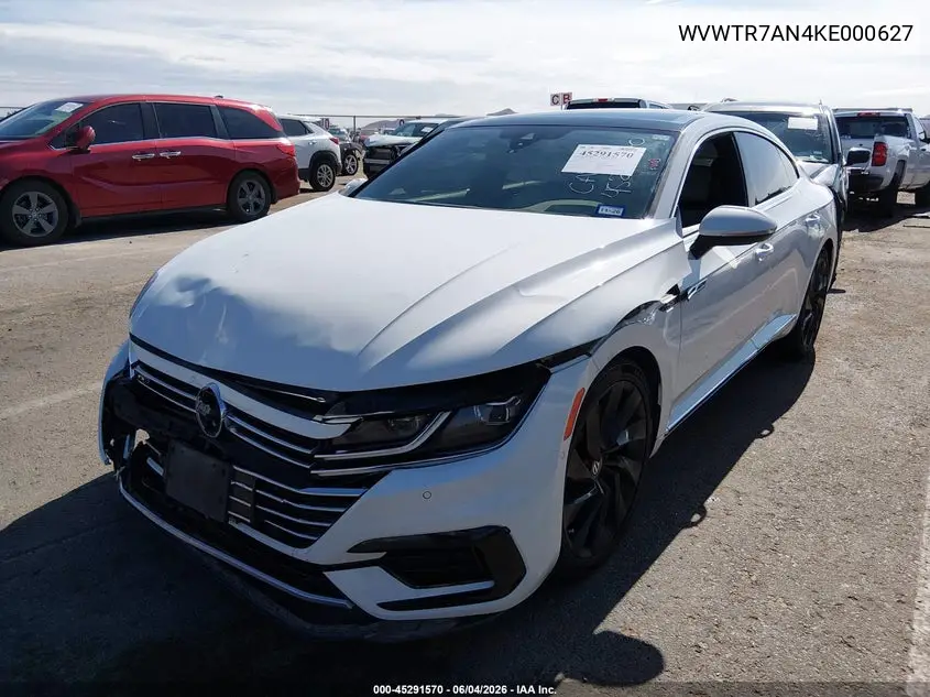 2019 Volkswagen Arteon 2.0T Sel Premium R-Line VIN: WVWTR7AN4KE000627 Lot: 45291570