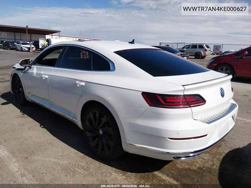 2019 Volkswagen Arteon 2.0T Sel Premium R-Line VIN: WVWTR7AN4KE000627 Lot: 45291570