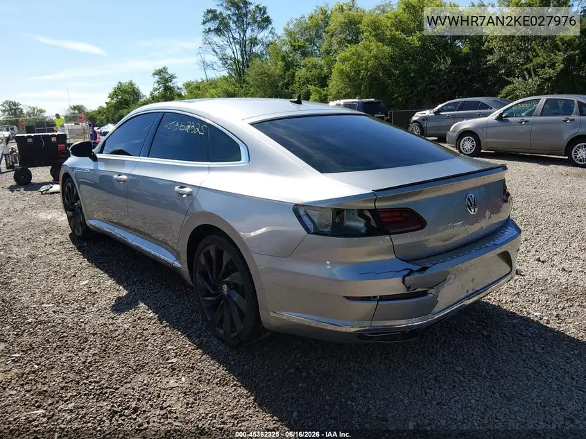 2019 Volkswagen Arteon 2.0T Sel R-Line VIN: WVWHR7AN2KE027976 Lot: 45362325