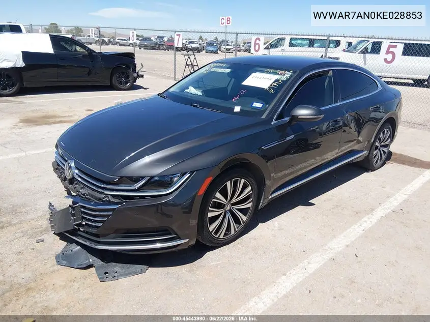 2019 Volkswagen Arteon 2.0T Se VIN: WVWAR7AN0KE028853 Lot: 45443990