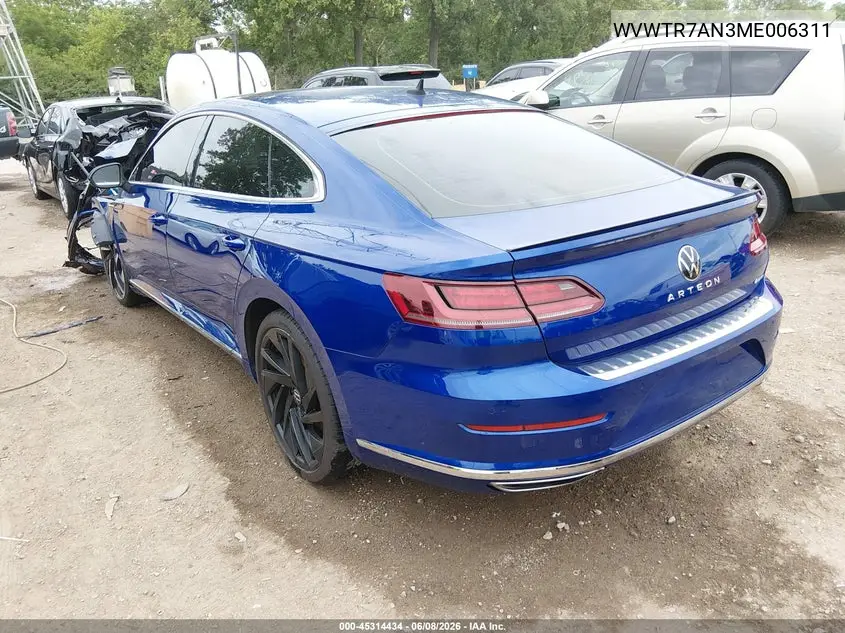 2021 Volkswagen Arteon 2.0T Sel Premium R-Line VIN: WVWTR7AN3ME006311 Lot: 45314434