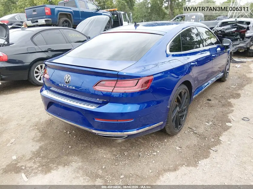 2021 Volkswagen Arteon 2.0T Sel Premium R-Line VIN: WVWTR7AN3ME006311 Lot: 45314434