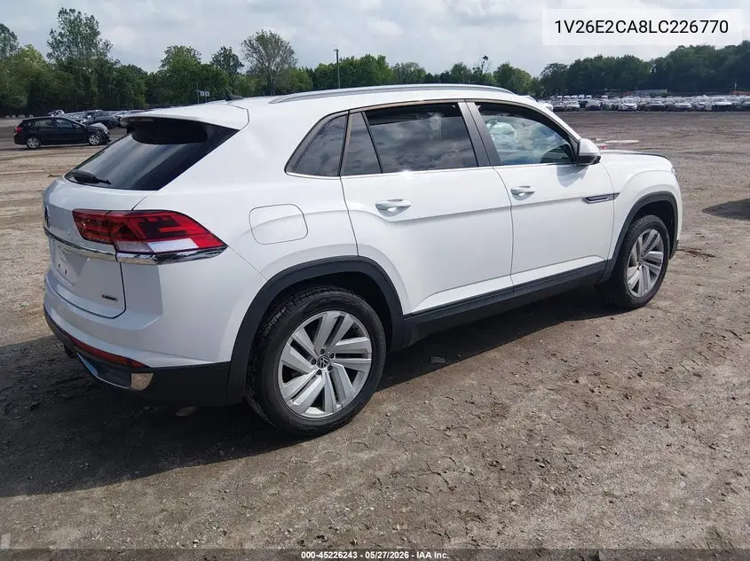 2020 Volkswagen Atlas Cross Sport 3.6L V6 Se W/Technology/3.6L V6 Se W/Technology R-Line VIN: 1V26E2CA8LC226770 Lot: 45226243