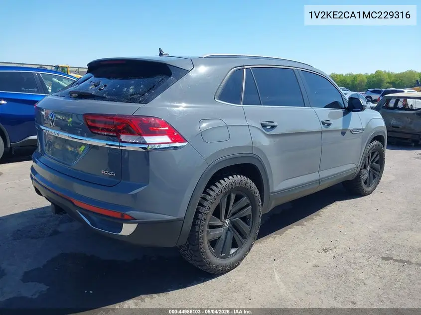 2021 Volkswagen Atlas Cross Sport 3.6L V6 Se W/Technology VIN: 1V2KE2CA1MC229316 Lot: 44986103