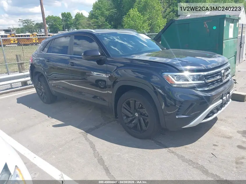 2021 Volkswagen Atlas Cross Sport 3.6L V6 Se W/Technology VIN: 1V2WE2CA3MC240223 Lot: 45004647
