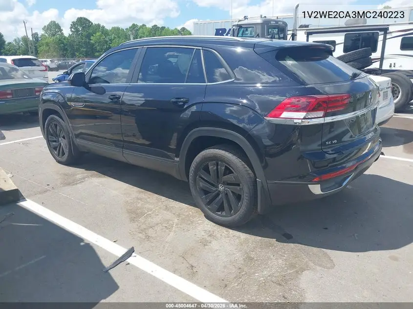2021 Volkswagen Atlas Cross Sport 3.6L V6 Se W/Technology VIN: 1V2WE2CA3MC240223 Lot: 45004647