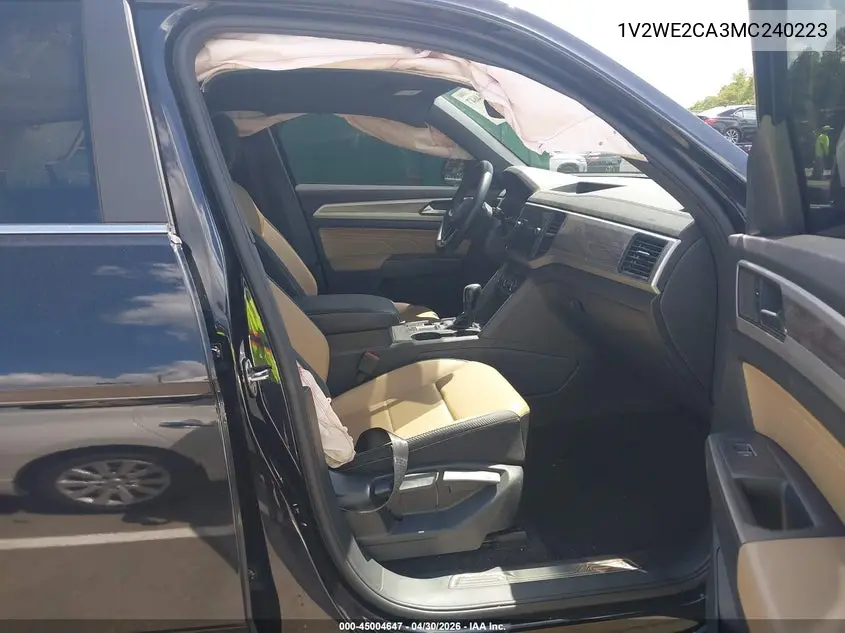 2021 Volkswagen Atlas Cross Sport 3.6L V6 Se W/Technology VIN: 1V2WE2CA3MC240223 Lot: 45004647