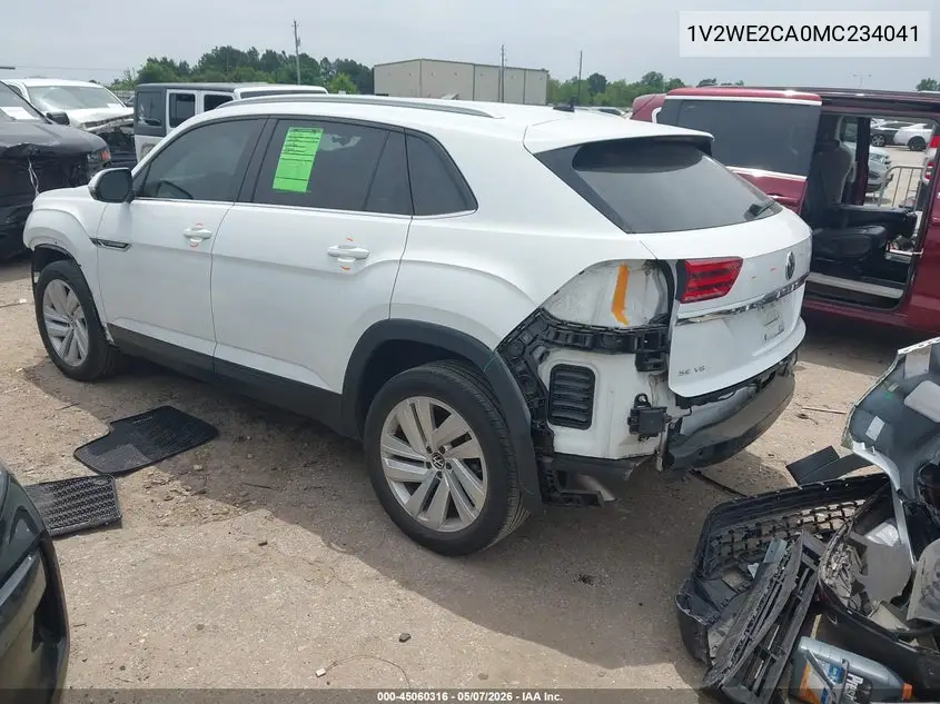 2021 Volkswagen Atlas Cross Sport 3.6L V6 Se W/Technology VIN: 1V2WE2CA0MC234041 Lot: 45060316
