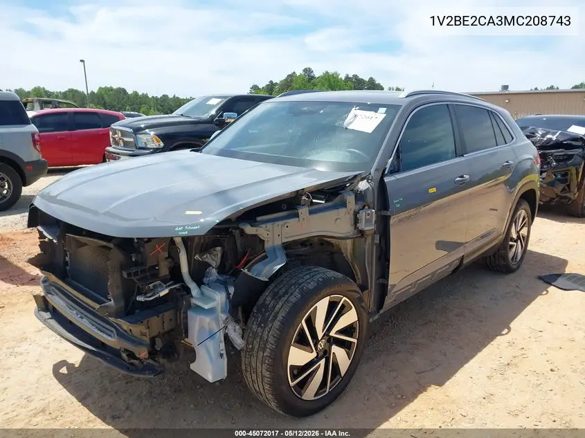2021 Volkswagen Atlas Cross Sport 3.6L V6 Sel VIN: 1V2BE2CA3MC208743 Lot: 45072017