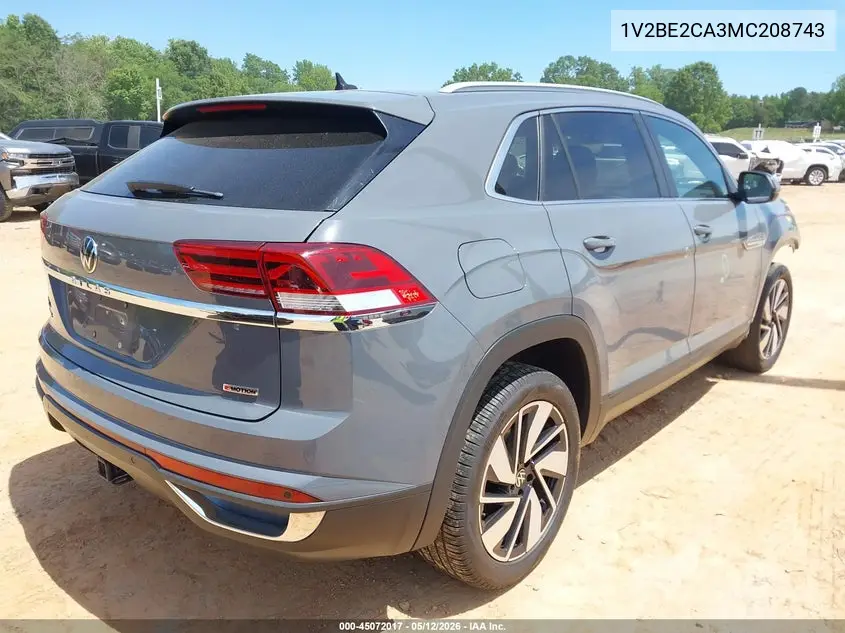 2021 Volkswagen Atlas Cross Sport 3.6L V6 Sel VIN: 1V2BE2CA3MC208743 Lot: 45072017