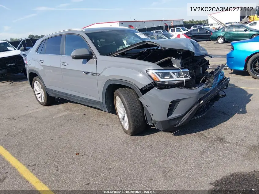2021 Volkswagen Atlas Cross Sport 2.0T Se W/Technology VIN: 1V2KC2CA3MC227542 Lot: 45186618