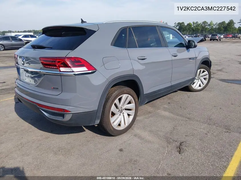 2021 Volkswagen Atlas Cross Sport 2.0T Se W/Technology VIN: 1V2KC2CA3MC227542 Lot: 45186618
