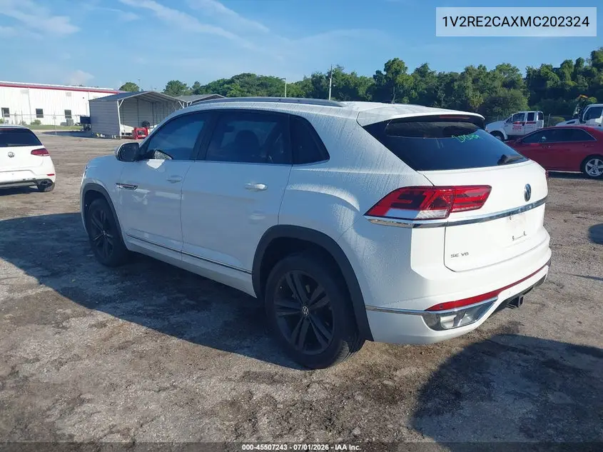 2021 Volkswagen Atlas Cross Sport 3.6L V6 Se W/Technology R-Line VIN: 1V2RE2CAXMC202324 Lot: 45507243