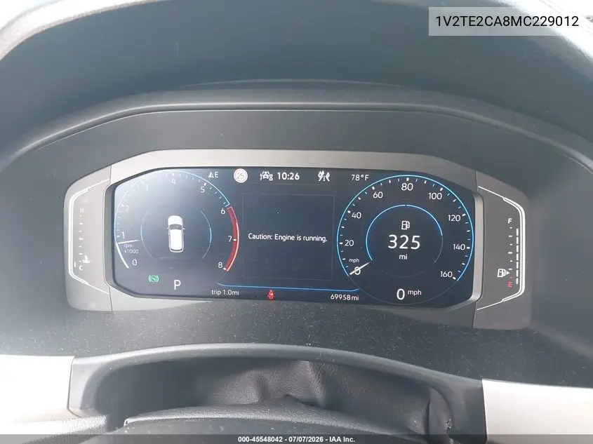 2021 Volkswagen Atlas Cross Sport 3.6L V6 Sel Premium VIN: 1V2TE2CA8MC229012 Lot: 45548042