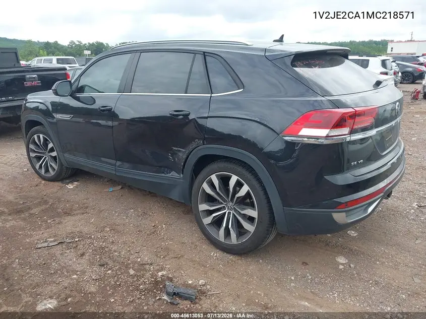 2021 Volkswagen Atlas Cross Sport 3.6L V6 Se W/Technology VIN: 1V2JE2CA1MC218571 Lot: 45613053