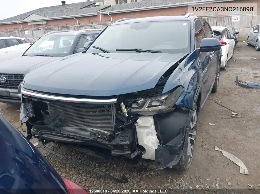2022 Volkswagen Atlas Cross Sport 3.6 Fsi Execline VIN: 1V2FE2CA3NC216098 Lot: 12600510