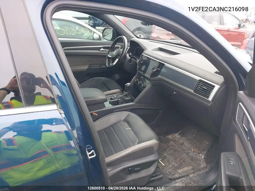 2022 Volkswagen Atlas Cross Sport 3.6 Fsi Execline VIN: 1V2FE2CA3NC216098 Lot: 12600510
