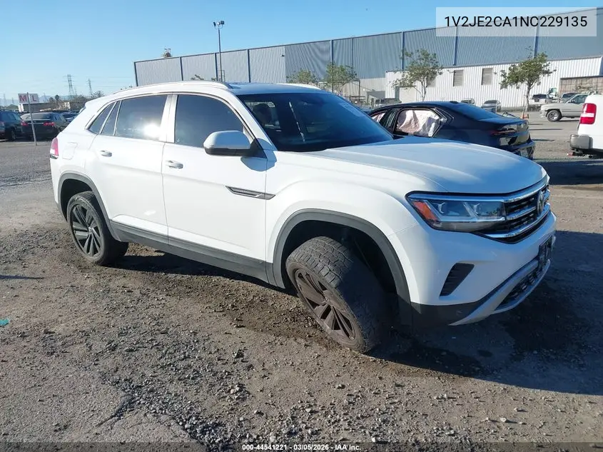 2022 Volkswagen Atlas Cross Sport 3.6L V6 Se W/Technology VIN: 1V2JE2CA1NC229135 Lot: 44541221