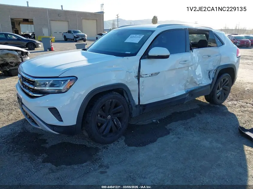 2022 Volkswagen Atlas Cross Sport 3.6L V6 Se W/Technology VIN: 1V2JE2CA1NC229135 Lot: 44541221
