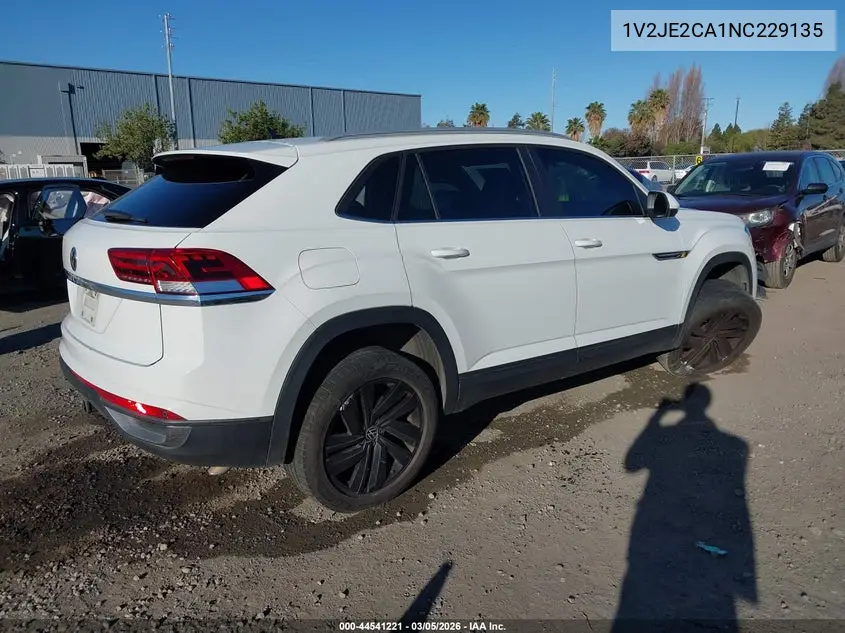 2022 Volkswagen Atlas Cross Sport 3.6L V6 Se W/Technology VIN: 1V2JE2CA1NC229135 Lot: 44541221