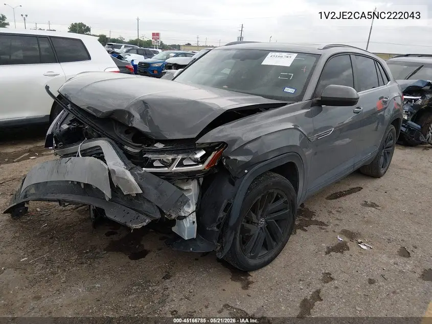 2022 Volkswagen Atlas Cross Sport 3.6L V6 Se W/Technology VIN: 1V2JE2CA5NC222043 Lot: 45166785