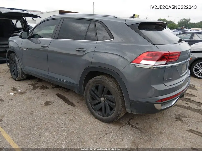 2022 Volkswagen Atlas Cross Sport 3.6L V6 Se W/Technology VIN: 1V2JE2CA5NC222043 Lot: 45166785