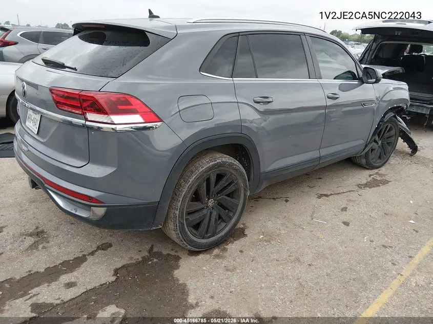 2022 Volkswagen Atlas Cross Sport 3.6L V6 Se W/Technology VIN: 1V2JE2CA5NC222043 Lot: 45166785