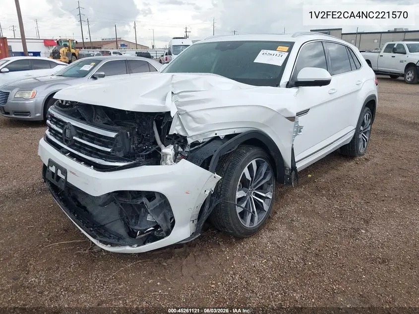2022 Volkswagen Atlas Cross Sport 3.6L V6 Sel Premium R-Line VIN: 1V2FE2CA4NC221570 Lot: 45261121