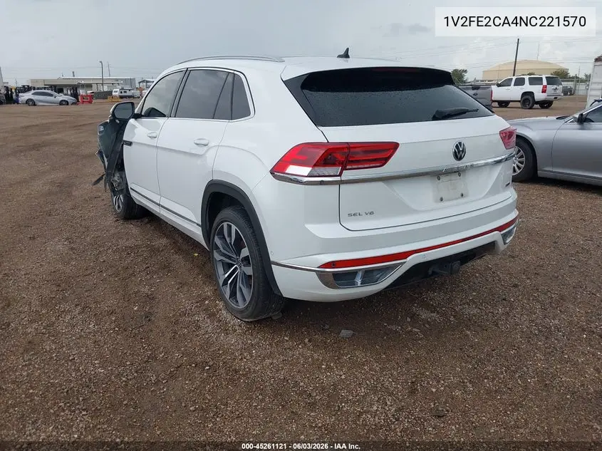 2022 Volkswagen Atlas Cross Sport 3.6L V6 Sel Premium R-Line VIN: 1V2FE2CA4NC221570 Lot: 45261121