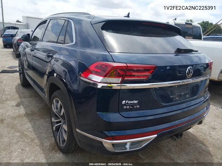2022 Volkswagen Atlas Cross Sport 3.6L V6 Sel Premium R-Line VIN: 1V2FE2CA2NC225391 Lot: 45263642