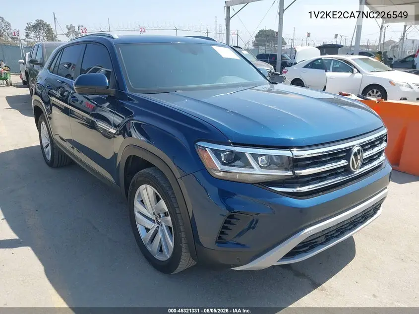 2022 Volkswagen Atlas Cross Sport 3.6L V6 Se W/Technology VIN: 1V2KE2CA7NC226549 Lot: 45321331