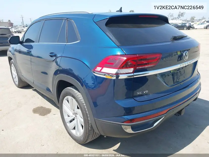2022 Volkswagen Atlas Cross Sport 3.6L V6 Se W/Technology VIN: 1V2KE2CA7NC226549 Lot: 45321331