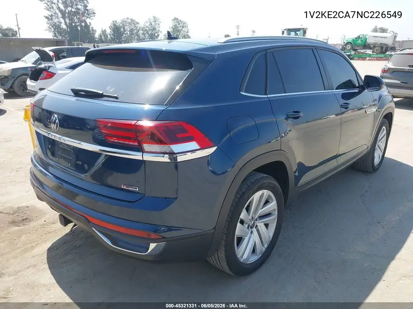 2022 Volkswagen Atlas Cross Sport 3.6L V6 Se W/Technology VIN: 1V2KE2CA7NC226549 Lot: 45321331