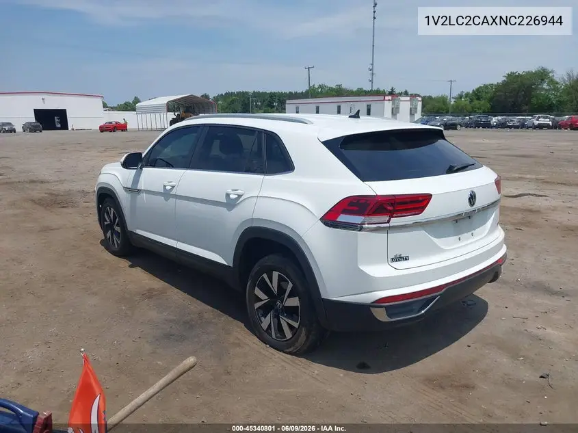 2022 Volkswagen Atlas Cross Sport 2.0T Se VIN: 1V2LC2CAXNC226944 Lot: 45340801
