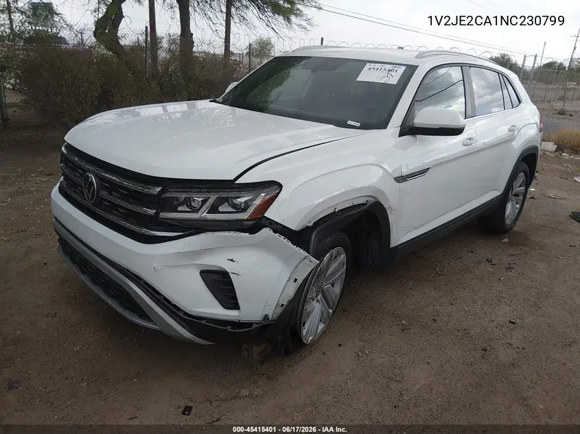 2022 Volkswagen Atlas Cross Sport 3.6L V6 Se W/Technology VIN: 1V2JE2CA1NC230799 Lot: 45415401