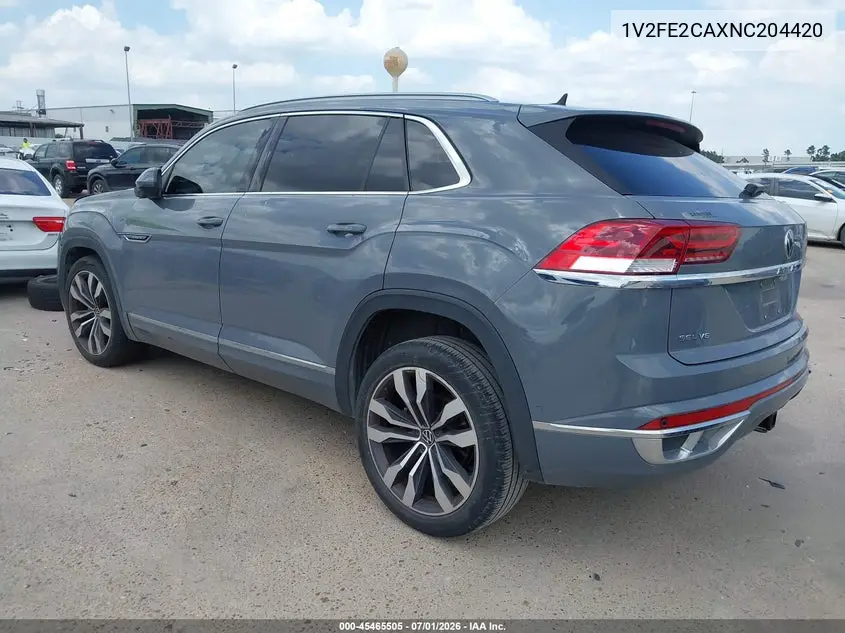 2022 Volkswagen Atlas Cross Sport 3.6L V6 Sel Premium R-Line VIN: 1V2FE2CAXNC204420 Lot: 45465505