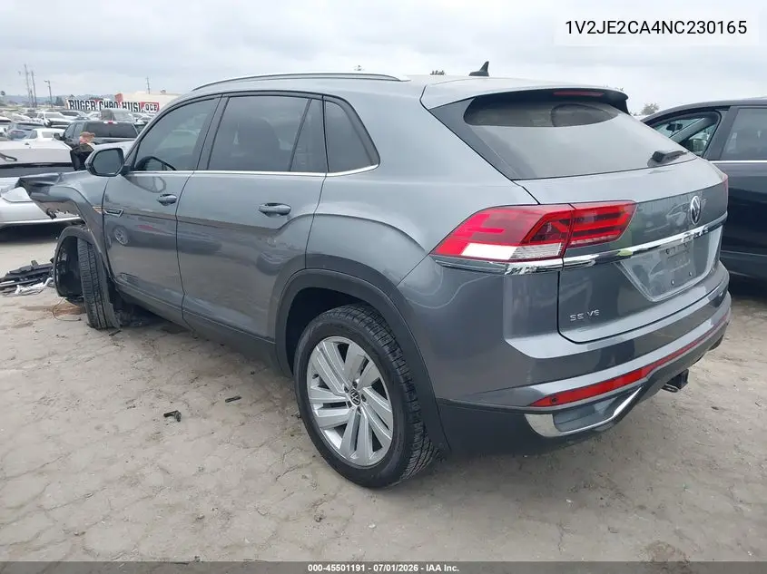2022 Volkswagen Atlas Cross Sport 3.6L V6 Se W/Technology VIN: 1V2JE2CA4NC230165 Lot: 45501191