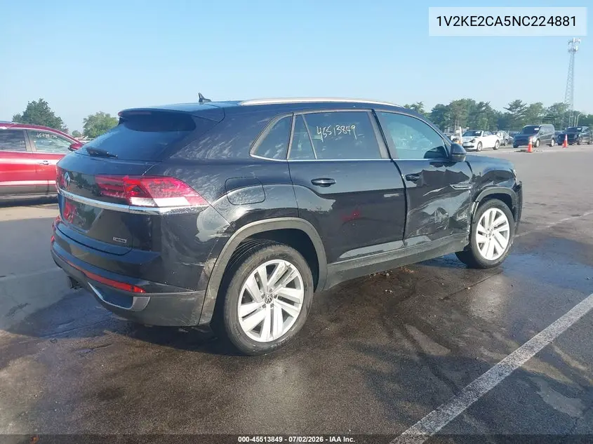 2022 Volkswagen Atlas Cross Sport 3.6L V6 Se W/Technology VIN: 1V2KE2CA5NC224881 Lot: 45513849