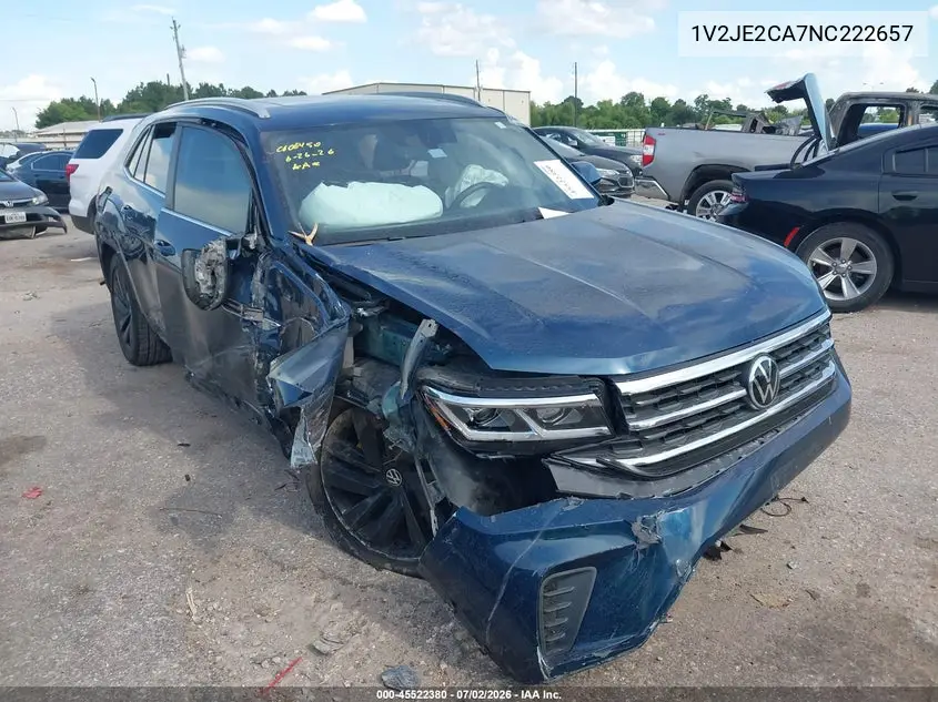 2022 Volkswagen Atlas Cross Sport 3.6L V6 Se W/Technology VIN: 1V2JE2CA7NC222657 Lot: 45522380