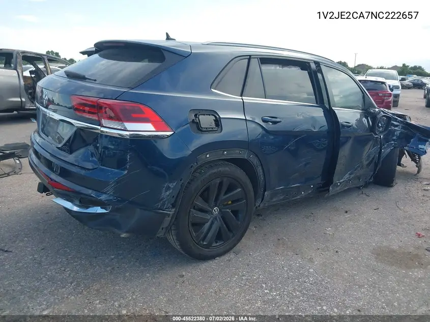 2022 Volkswagen Atlas Cross Sport 3.6L V6 Se W/Technology VIN: 1V2JE2CA7NC222657 Lot: 45522380