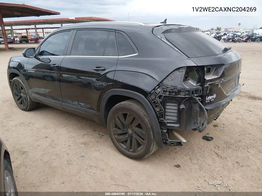 2022 Volkswagen Atlas Cross Sport 3.6L V6 Se W/Technology VIN: 1V2WE2CAXNC204269 Lot: 45645198