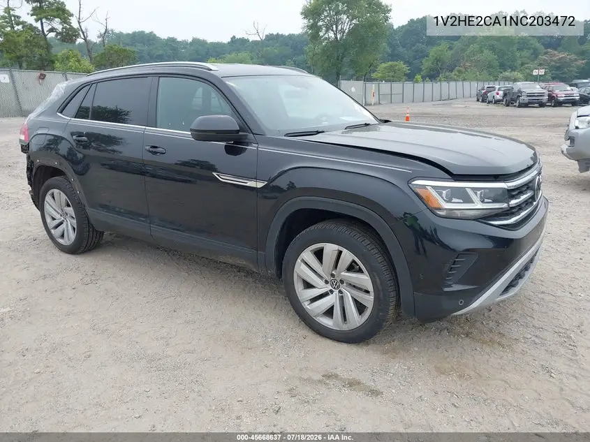 2022 Volkswagen Atlas Cross Sport 3.6L V6 Se W/Technology VIN: 1V2HE2CA1NC203472 Lot: 45668637