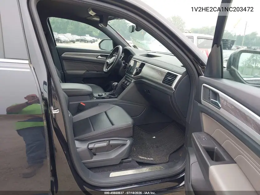 2022 Volkswagen Atlas Cross Sport 3.6L V6 Se W/Technology VIN: 1V2HE2CA1NC203472 Lot: 45668637