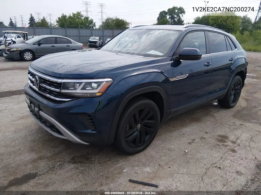 2022 Volkswagen Atlas Cross Sport 3.6L V6 Se W/Technology VIN: 1V2KE2CA7NC200274 Lot: 45680845