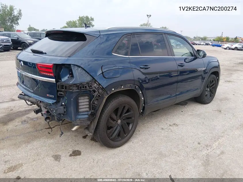 2022 Volkswagen Atlas Cross Sport 3.6L V6 Se W/Technology VIN: 1V2KE2CA7NC200274 Lot: 45680845