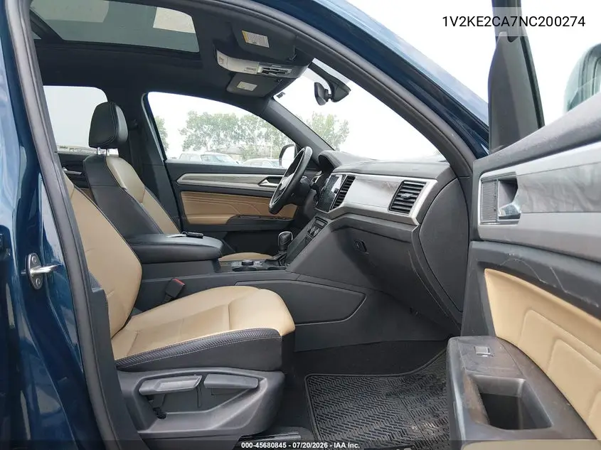 2022 Volkswagen Atlas Cross Sport 3.6L V6 Se W/Technology VIN: 1V2KE2CA7NC200274 Lot: 45680845