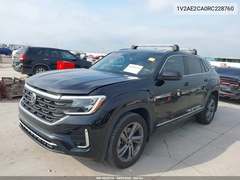 2024 Volkswagen Atlas Cross Sport 2.0T Sel R-Line VIN: 1V2AE2CA0RC228760 Lot: 45220135