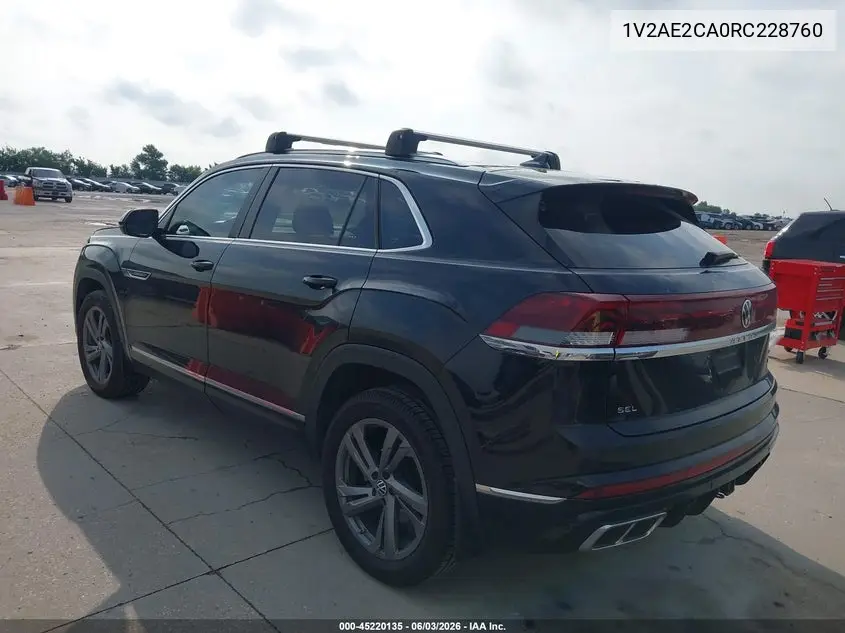 2024 Volkswagen Atlas Cross Sport 2.0T Sel R-Line VIN: 1V2AE2CA0RC228760 Lot: 45220135