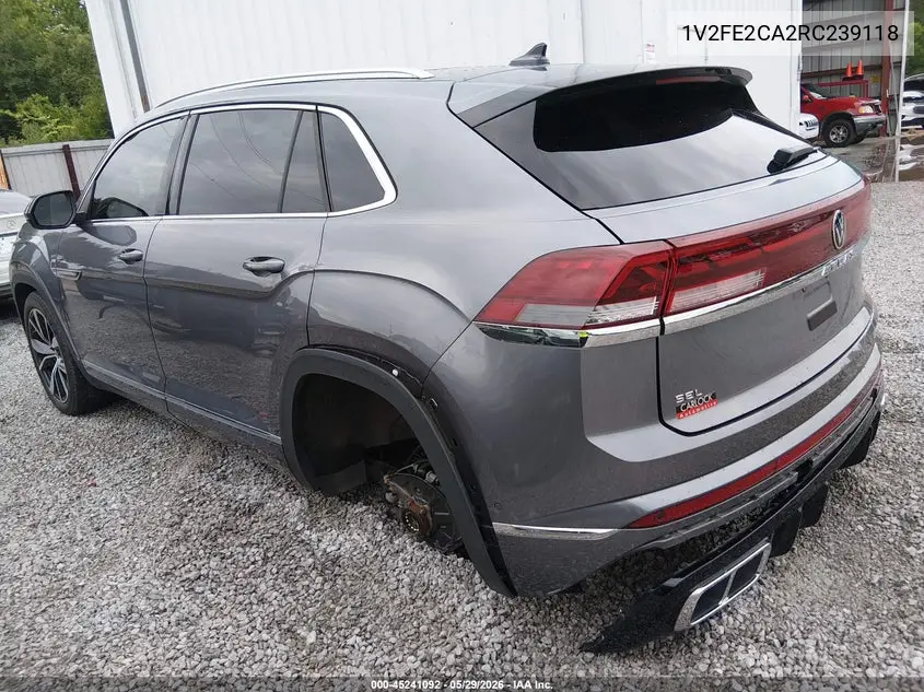 2024 Volkswagen Atlas Cross Sport 2.0T Sel Premium R-Line VIN: 1V2FE2CA2RC239118 Lot: 45241092