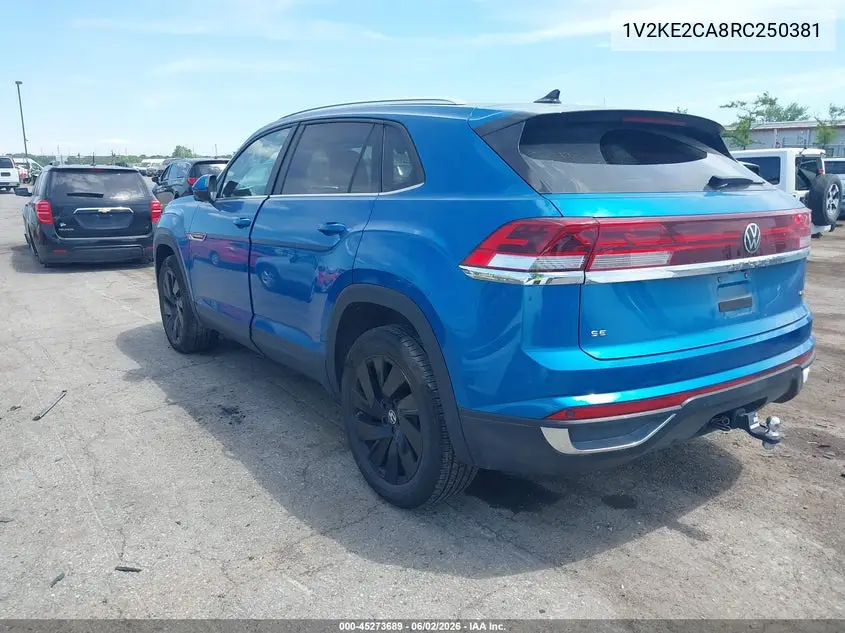 2024 Volkswagen Atlas Cross Sport 2.0T Se W/Technology VIN: 1V2KE2CA8RC250381 Lot: 45273689